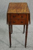 A Georgian mahogany Pembroke work table. H.72 W.79 D.55cm.
