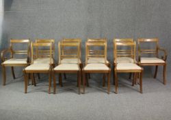 Dining chairs, a set of ten Regency style mahogany.