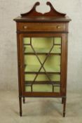 Display cabinet, Edwardian mahogany and satinwood inlaid. H.134 W.61cm.