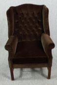 Wing armchair, Georgian style mahogany. H.102cm.
