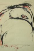 Ralph Steadman (British b. 1936). 5th Plate. Corpulent Lady. Circa 1970. Four colour screen print on
