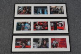 Three framed set of photographs. South African street scenes. Printed in a limited edition of 8.