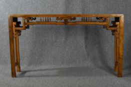Console table, Chinese teak. H.81 W.150 D.33 cm