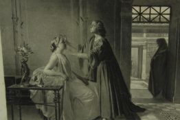 Engraving. Probably Victorian. A classical scene. Framed and glazed. H.38 x W.48 cm.