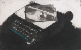 Photograph titled 'Typewriter'. Signed indistinctly bottom right. Framed and glazed. H.50 x W.62 cm.