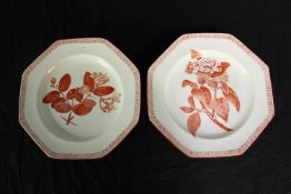 Two Wedgwood cakestands dated 1883 on the back. Octagon shaped and with a floral decoration. Dia.