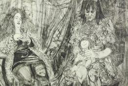 Leila Pedersen. Etching titled 'Gloria'. Signed numbered edition of 20. Framed and glazed. H.72 x