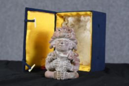 Terracotta vase deity. Probably Sri Lankan. Mid twentieth century. H.22 x W.16 x D.12 cm