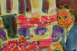 Watercolour. Signed and dated indistinctly bottom right. Framed and glazed. H.28 x W.36 cm.
