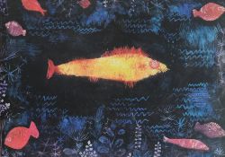 Paul Klee. 'Golden Fish'. Print, framed and glazed. H.61 W.82 cm.