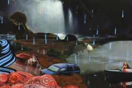 Dexter Dalwood (British b. 1960). 'The Deluge'. With label from the Alan Cristea Gallery on the back