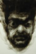 Print. A portrait. No signature but may be signed on the back. Framed and glazed. H.72 W.55 cm.