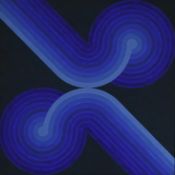 Op Art style painting. Unsigned. Circa 1970. Framed. H.94 W.94 cm.