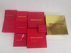 Nine boxed Butler & Wilson pieces, including a 40th anniversary statement gold tone necklace with
