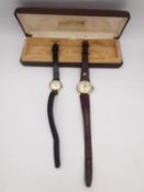 Two vintage ladies automatic watches, a Valex Incabloc gold plated watch with smaller stopwatch dial