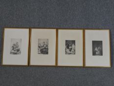 Francisco Goya (Spanish. 1746 – 1828). Four etchings from Los Caprichos (The Caprices). Including '
