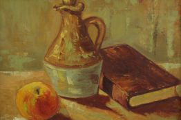 Josef Osser (South African 1908-1988). Oil on board. Still life. Signed bottom right and dated 1954.