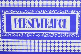 Screenprint. Perseverance. Unsigned. Framed and glazed. H.58 W.78 cm.