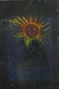 Hand coloured etching. Signed indistinctly by the artist lower right. Framed and glazed. H.50 W.49