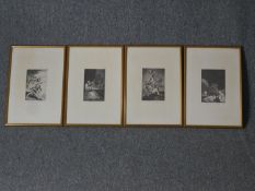Francisco Goya (Spanish. 1746 – 1828. Three etchings from Los Caprichos (The Caprices). Including '