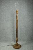 Lamp standard, carved Eastern hardwood. H.150cm.