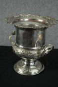 A silver plated ice bucket, campana form, made in Sheffield. H.25 Dia.24cm.