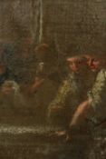 Oil on canvas laid on board. Heavily faded and in need of a clean. No visible signature. In a gilt