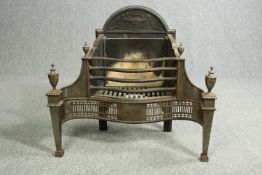 Fire Grate, early 19th century steel in the Adam style. Stamped to the back. H.75 W.80cm.