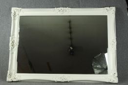Wall mirror, large contemporary antique style painted frame with bevelled plate. H.155 W.213cm.