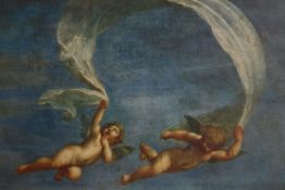 Print. Adonis led by Cupid to Venus by Franceso Albani. In a gilt frame. H.25 W.33 cm.