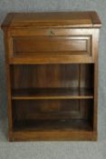 A 19th century mahogany lecturn with an unusual sliding slope. H.95 W.70 D.36cm.