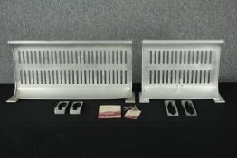 London Underground. Two original Metropolitan line luggage shelves with fittings. The largest