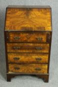 Bureau, mid century Georgian style walnut. H.108 W.60 D.45cm.