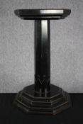 A 19th century ebonised jardiniere stand. H.63 W.42cm.