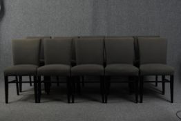 Dining chairs, a set of ten contemporary upholstered.