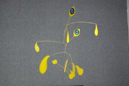 A Joan Miro style hanging mobile. H.75 W.90 cm.
