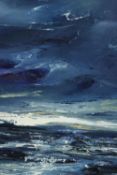 Ann Daly (Irish). Seascape. In a white boxed double frame. A rolling seascape in thick oil
