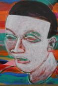 David Somerville (South Africa). Acrylic on board. Portrait painting dated 2010 in a much older gilt