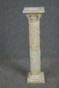 A modern plaster recreation of a Roman pedestal. H.94 W.24 D.24 cm.