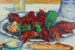 Still life painting. Oil on canvas. Signed 'Deldicque' bottom right. H.38 W.46 cm.