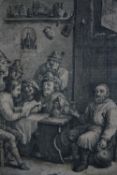 David Téniers (1610-1690). Engraving titled 'L'École du Bon Goust'. Printed by Jacques-Philippe (