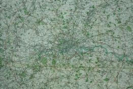 The Cyclist's Map of the Country Around London. Framed and glazed. Scale of a half inch to a mile.