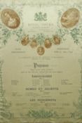Royal Opera. Covent Garden. Fireplace guard decorated with a silk opera programme. 1897. State