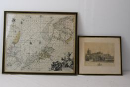 Mare Germanicum (North Sea) map. Hand coloured and probably and late nineteenth century reprint.