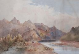 Watercolour, 19th century, framed and glazed. H.60 W.85cm.