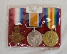 Pte Frank Forsyth of the Manchester Regiment. Medals with description card of soldier.