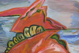 After Othon Frise. Acrylic painting. Fauvist landscape. Signed bottom left. Landscape. H.46 W.56 cm.