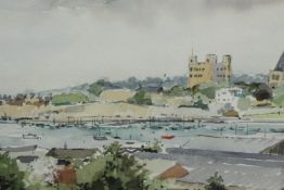 Robert Boar. Watercolour landscape titled 'Rochester'. Framed and glazed. H.36 W.60 cm.