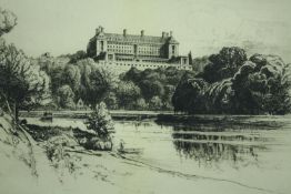 Sydney R Jones (British. 1881–1966). Etching signed in pencil. Framed and glazed. H.36 W.50 cm.