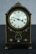 A small early 19th century Thwaites & Reed, Clerkenwell mantel clock, tortoiseshell with mother of